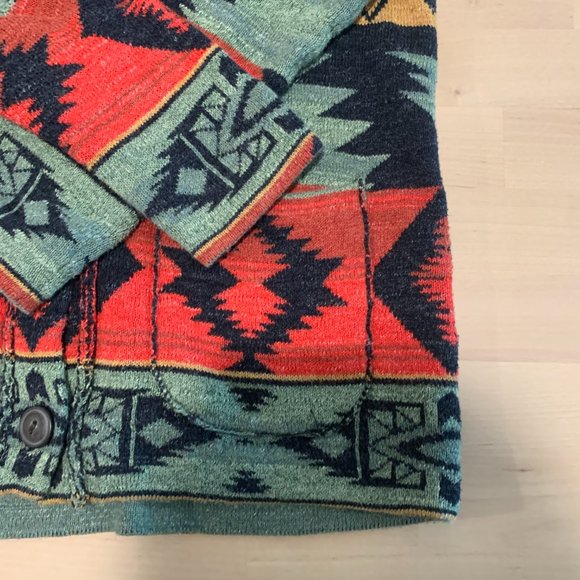 Ralph Lauren Denim Supply Geometric Shawl Cardigan Aztec Southwest - Picture 10 of 11